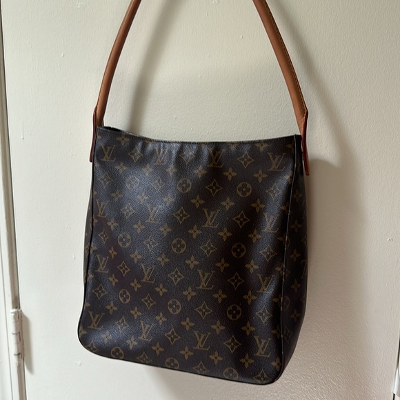 Louis Vuitton Monogram Canvas Looping GM Shoulder Bag Purse Brown Number Leather - Picture 3 of 16
